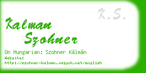 kalman szohner business card