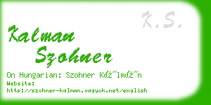 kalman szohner business card